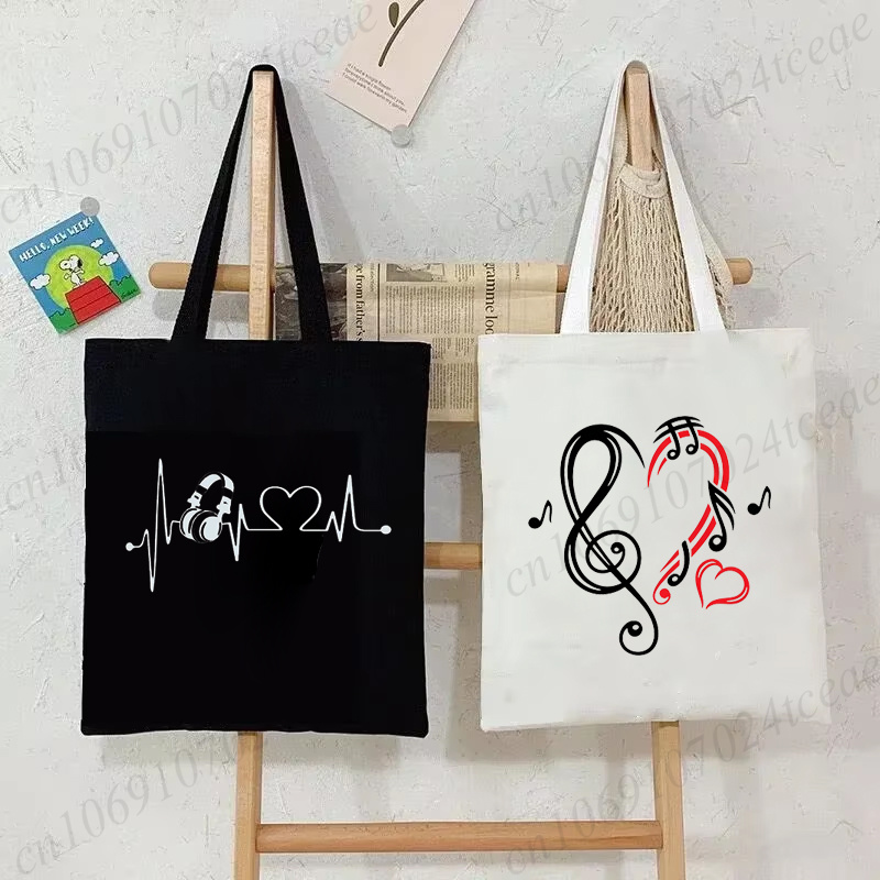 Women'S Reebok Bags - Personality Shoulder Shopping Bag Music Heart