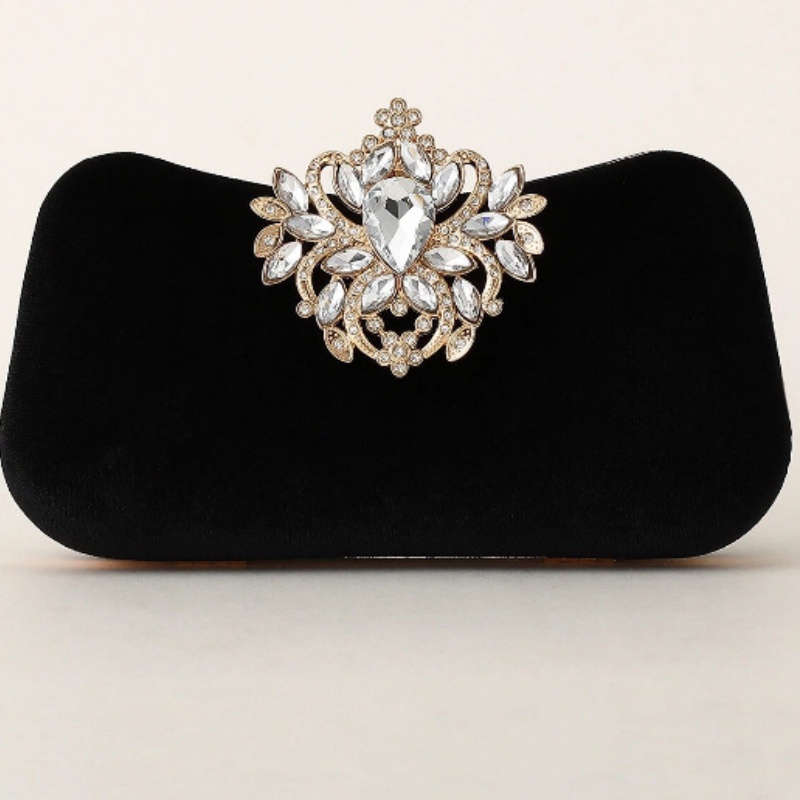Dark Green Velvet Clutch Bag L - огляд і ціна Women Bags Green