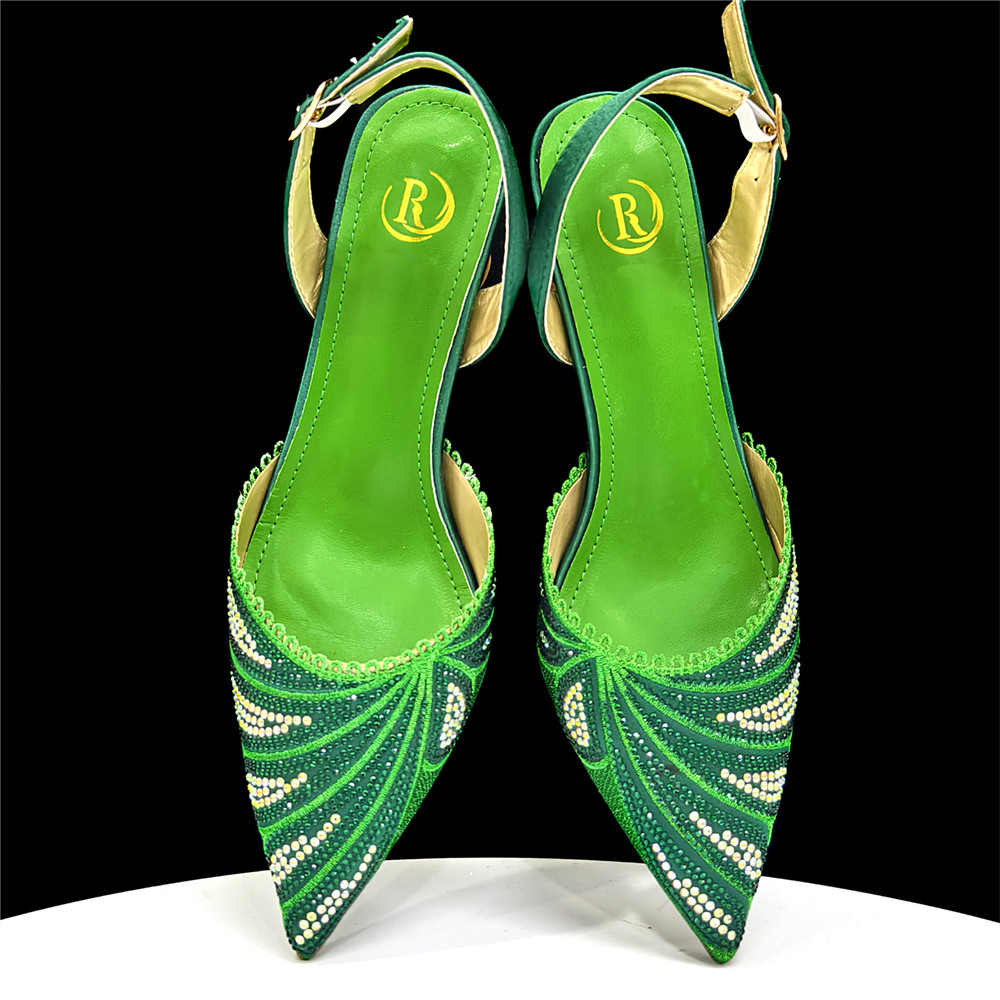 Sparkling Rhinestone Green Pum - огляд і ціна Women Bags Green