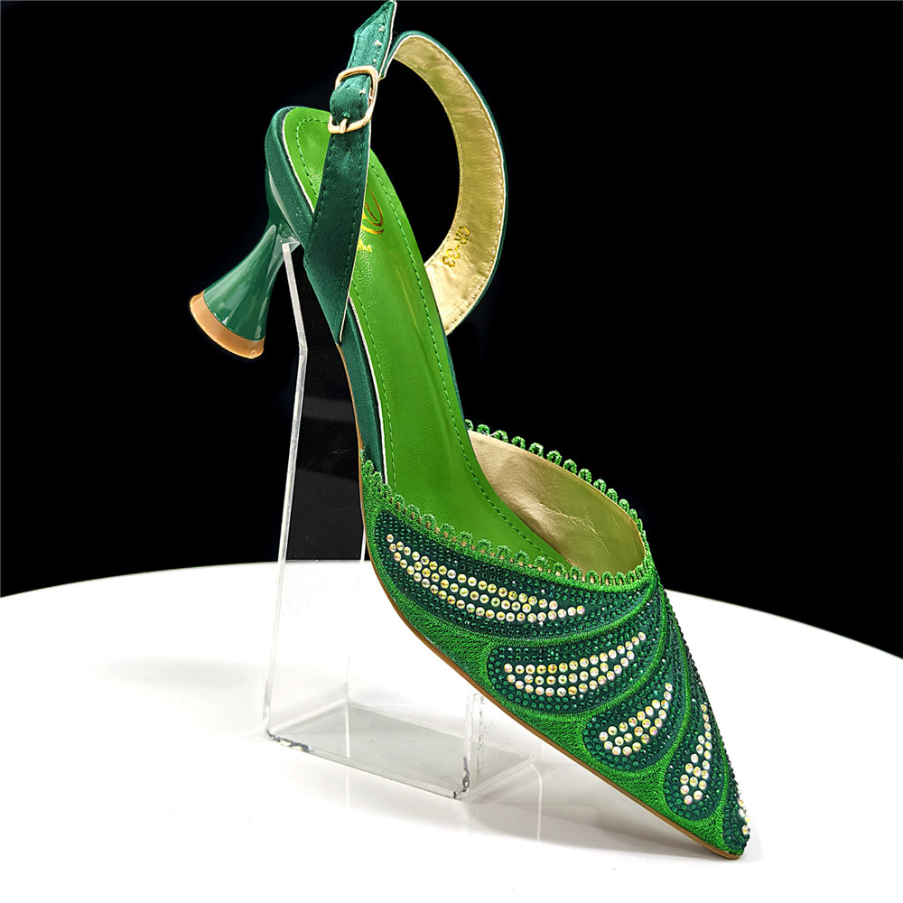 Sparkling Rhinestone Green Pum - огляд і ціна Women Bags Green