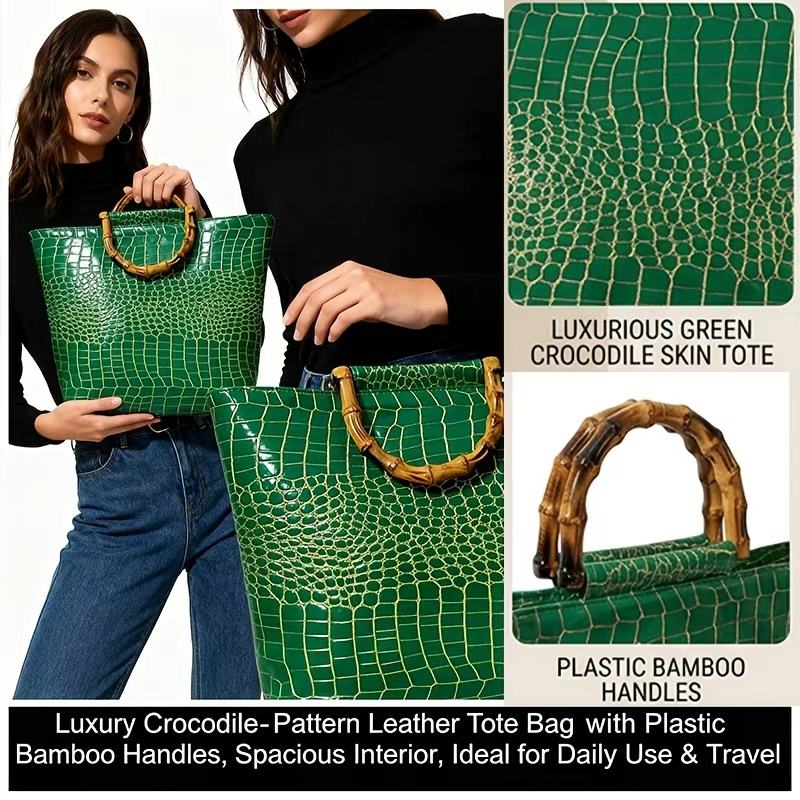 High-end faux leather emerald  - огляд і ціна Women Bags Green